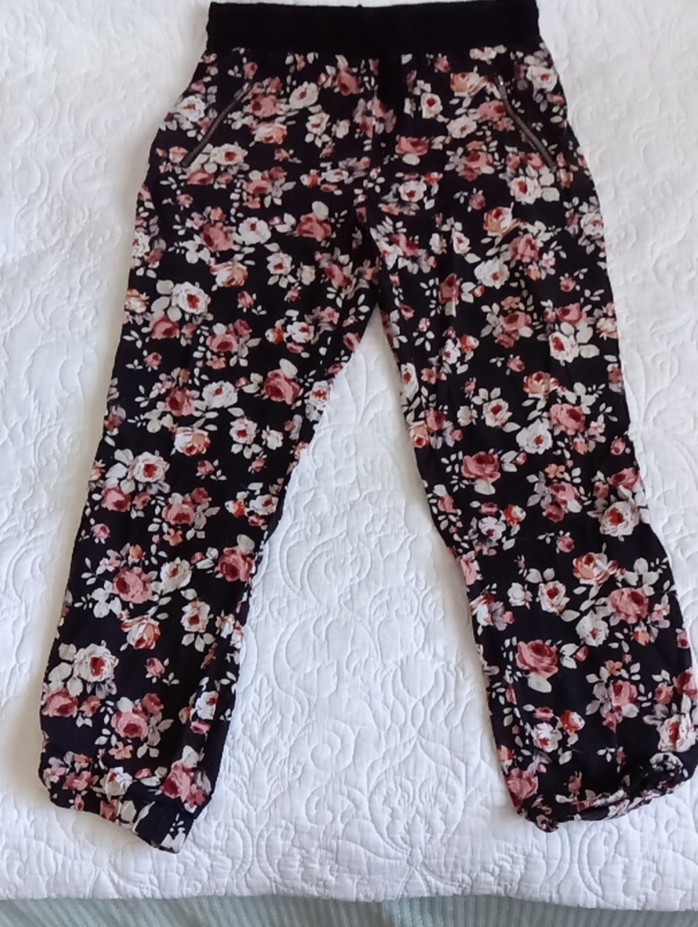 BONGO Black with Rose & Cream Floral Print